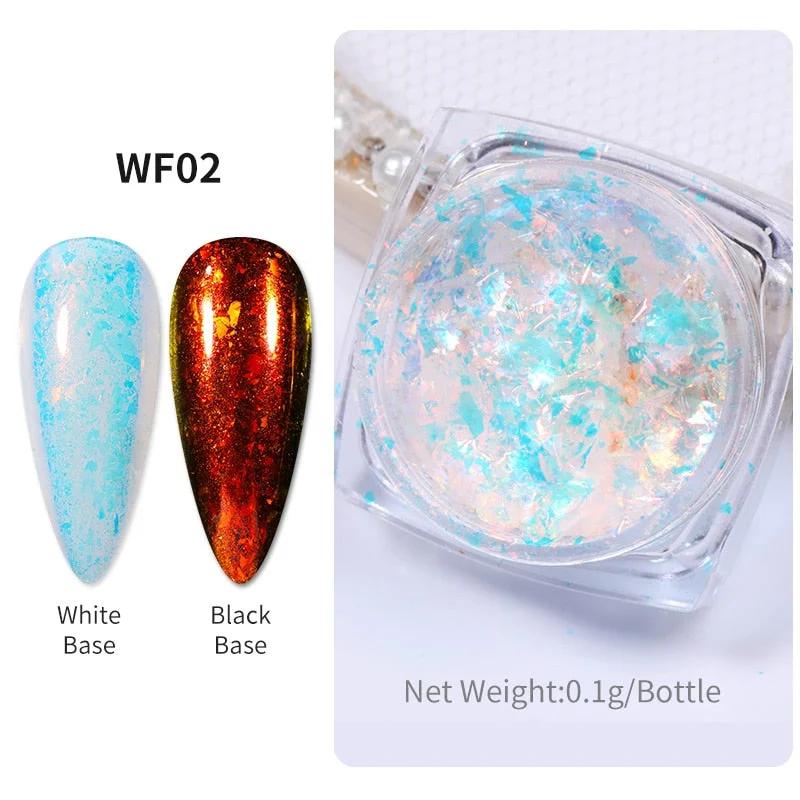 Crystals Aurora Nail Powder Iridescent Glitter Fire Opal Star Nail Art Cloud Flakes Chrome Powder Paillettes Nail Sequins-Nail Inspo