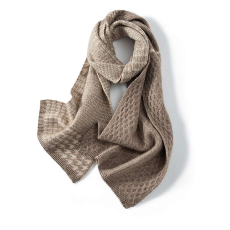 100% Cashmere Scarf Houndstooth Fashion Style REAL SILK LIFE