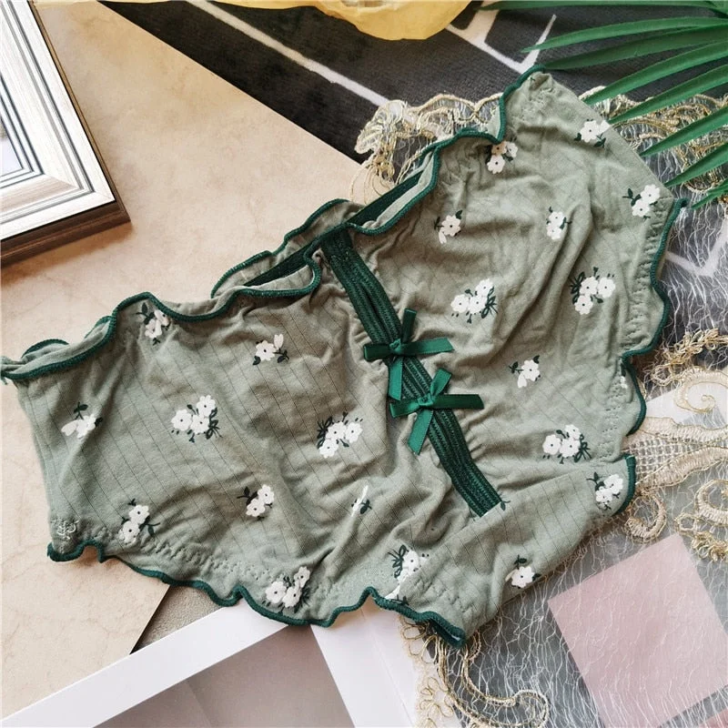 New Women's Cotton Underwear Fashion Contrast Color Hollow Out Bow Briefs Low Waist Seamless Comfort Panties Sexy Lingerie