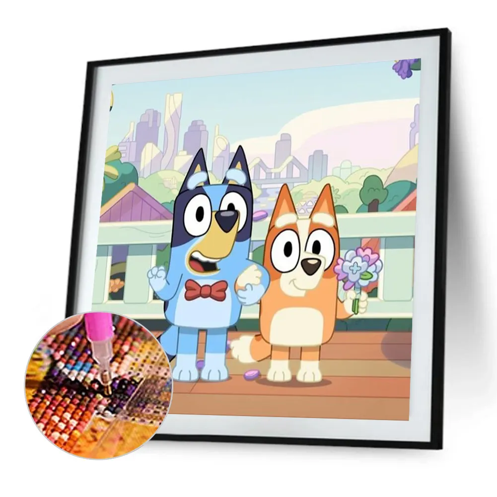 Diamond Painting - Full Round Drill - Bluey(Canvas|30*30cm)