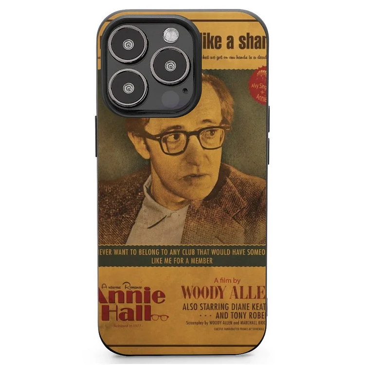 Woody Allen Mobile Phone Case Shell For IPhone 13 and iPhone14 Pro Max and IPhone 15 Plus Case - Heather Prints Shirts