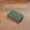 Handmade Crazy Horse Leather Magnetic Banknote Clip | Vintage Cowhide Magnetic Clip, Multifunctional Stationery Bookmark Money Clip