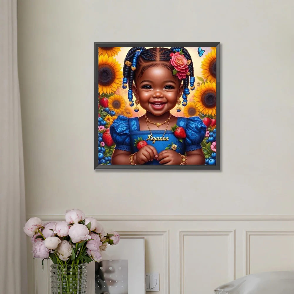Diamond Painting - Full Round Drill - Black Girl(Canvas|30*30cm)