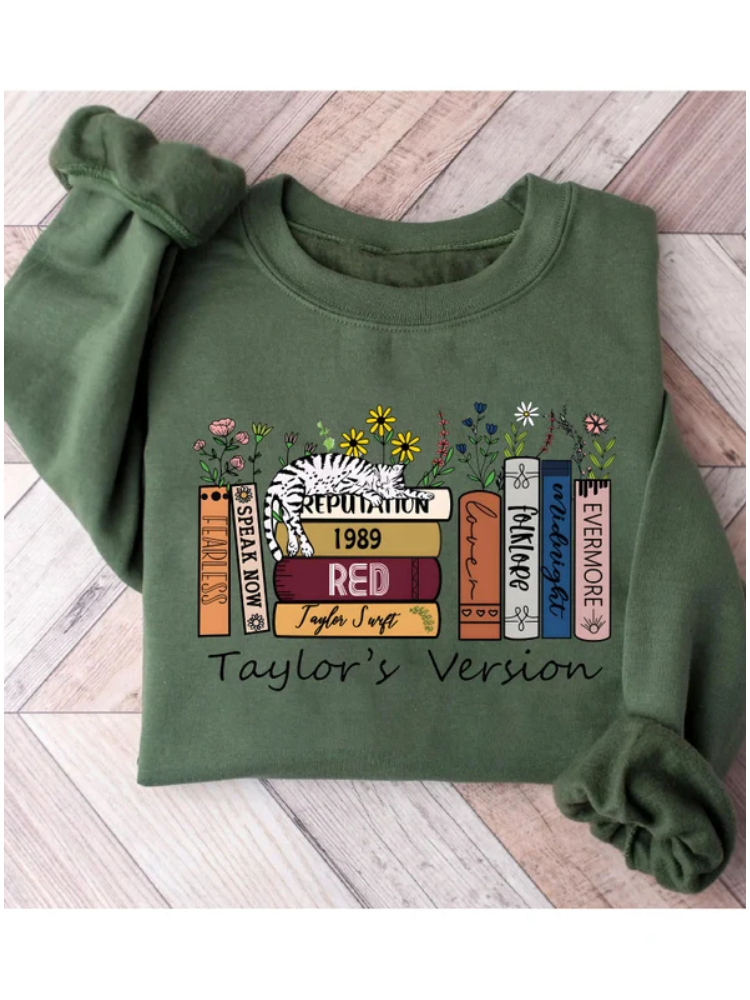 T.S. Version Music Albums as Books Sweatshirt