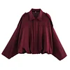 Women's Trendy Drop Shoulder Buckle Waist-Tightening Bomber Jacket Coat
