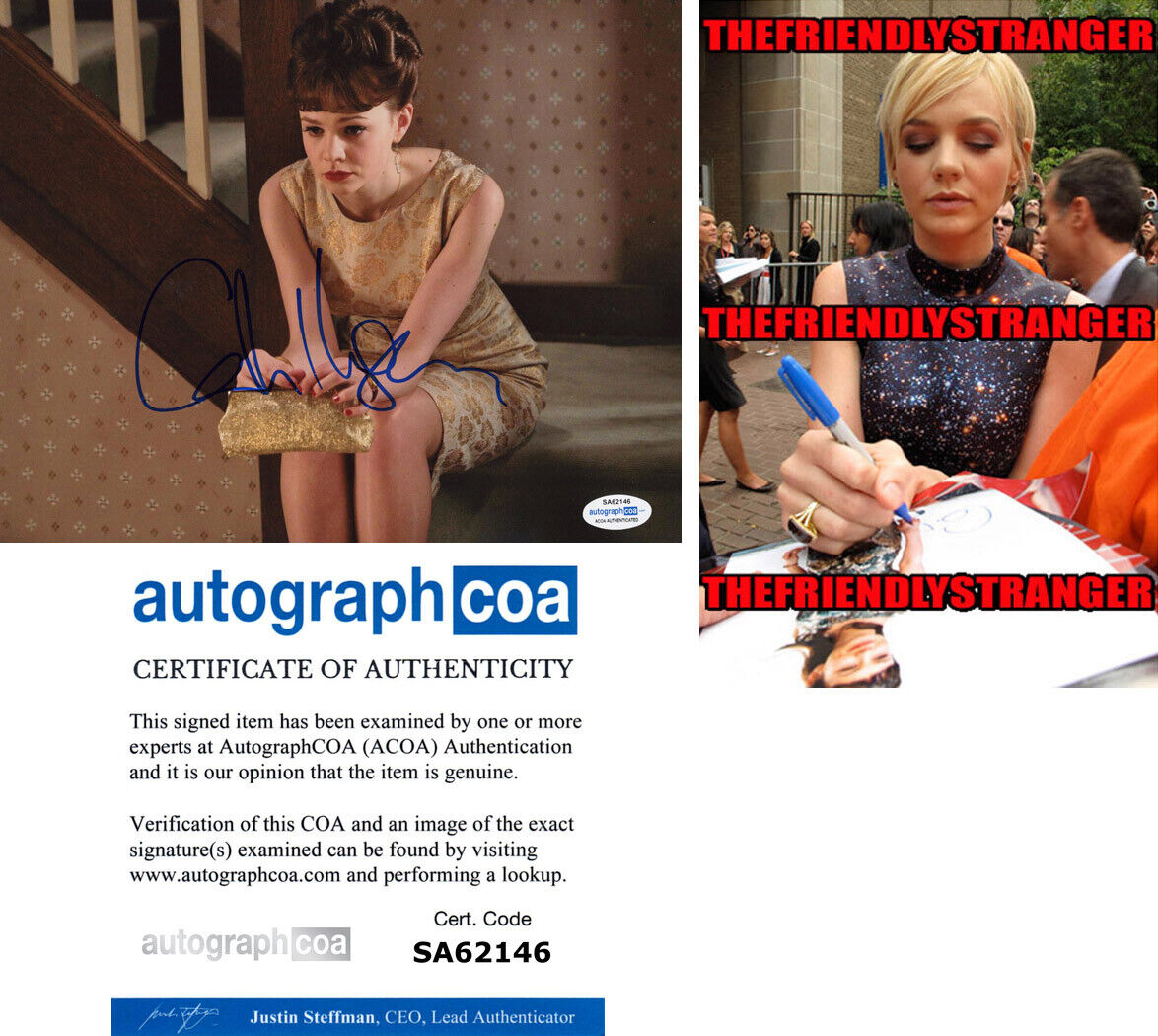 CAREY MULLIGAN signed Autographed 8X10 Photo Poster painting G - PROOF - Full Signature ACOA COA