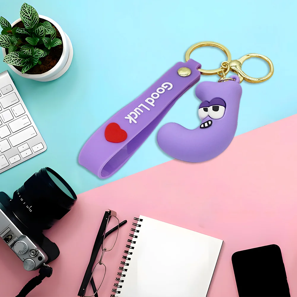 Letter A-Z Keychain Wacky Wizard Handbag Key Chain for Car Keys/Wallet/Backpack