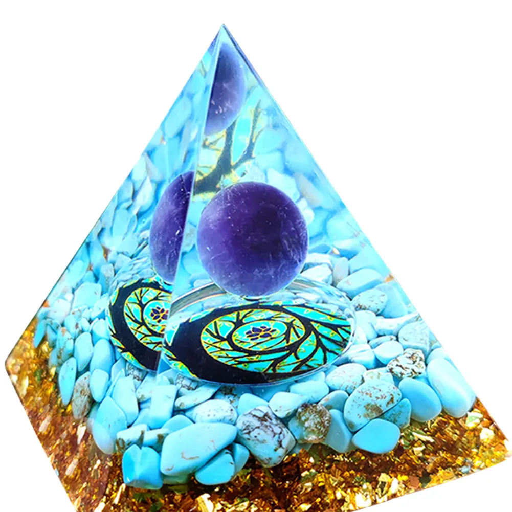 5cm Natural Stone Orgonite Pyramid Healing Crystals Orgone Energy Generator