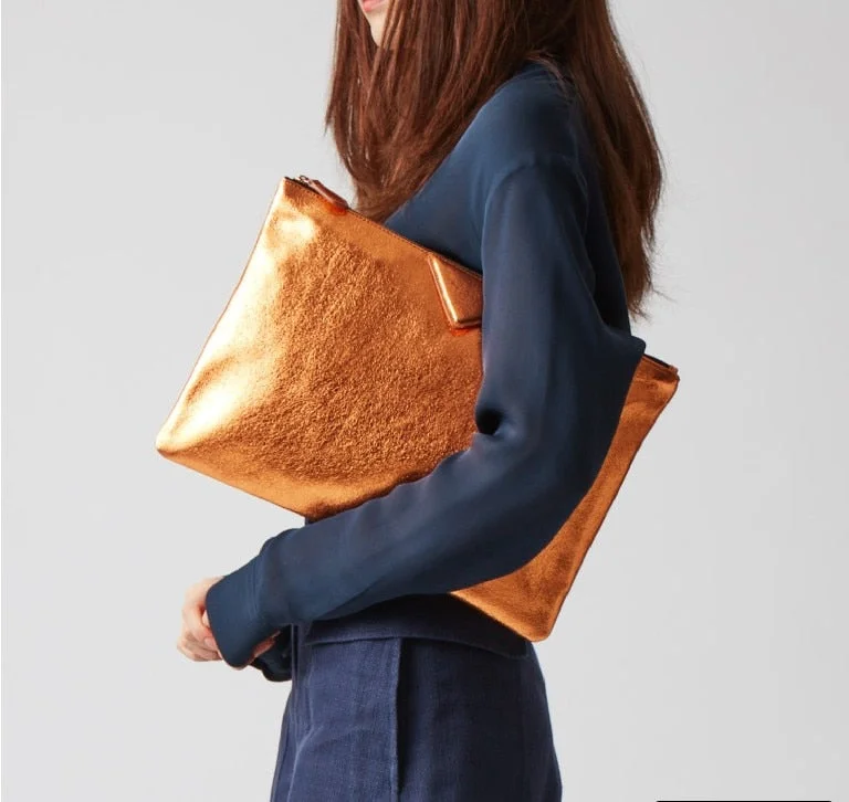 Women Day Clutch Bags Luxury Designer Lady Handbags 2022 new female envelope bags pu leather A4 briefcase bolsa wallet silver
