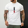 Poker Crown Print Men's Casual Slim Short Sleeve T-Shirt by Inlyline