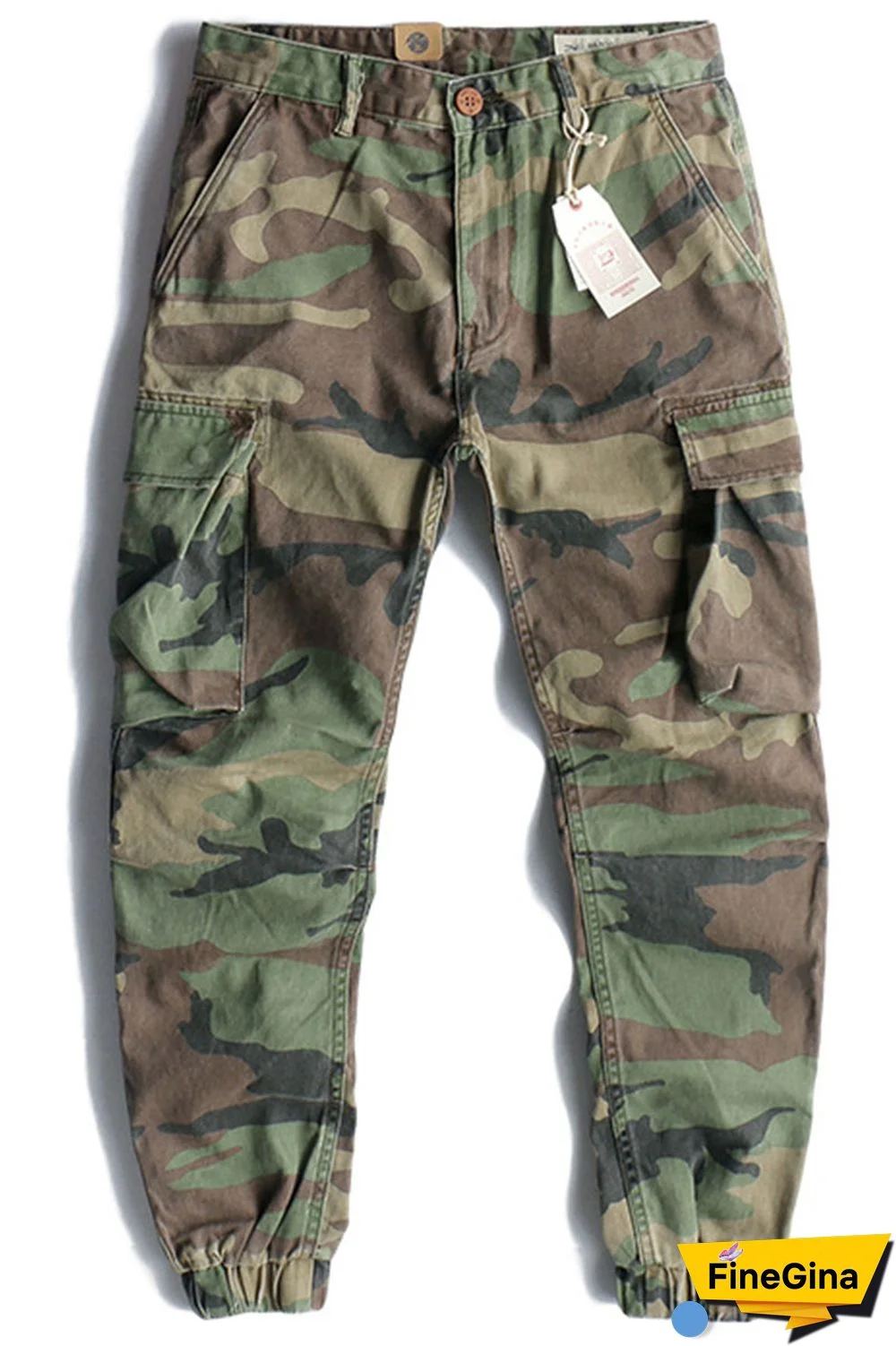 Camouflage Casual Street Camouflage Print Patchwork High Waist Pencil Full Print Pants