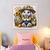 【Only 6pcs】Bunny In Easter Straw Hat-11CT Stamped Cross Stitch 45*45cm