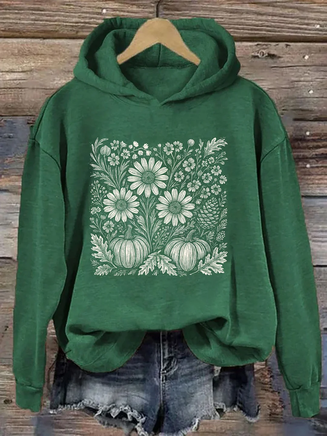 Boho Fall Floral Hoodie