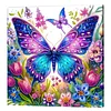 Framed Diamond Painting - Special Shaped - Butterflies and Flowers (25x25cm)