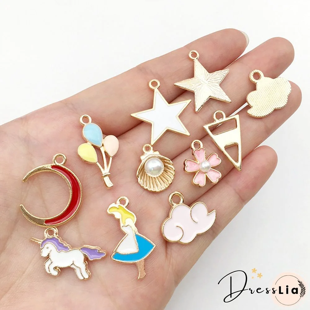 10/20 Pcs Mixed Alloy Pendant Cartoon Animal Tree Enamel Charms Beads for Jewelry Making Diy Earrings Neacklace Bracelet Accessaries arrow