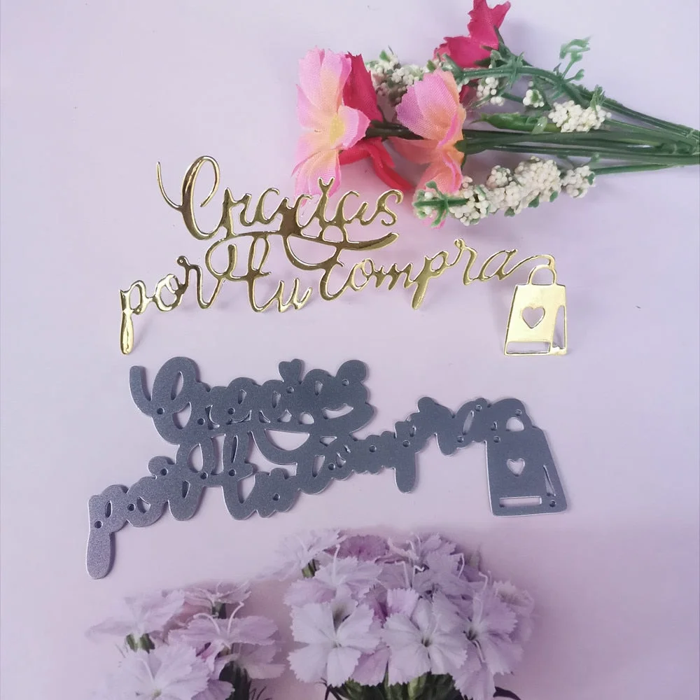 Spain Words Metal Cut Dies Template for Embossing Stencils DIY Paper Album Gift Cards Making Scrapbooking Dies 2022