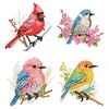 4Pcs Diamond Painting Brooch Diamond Painting Pins Jewelry Kit (Bird)