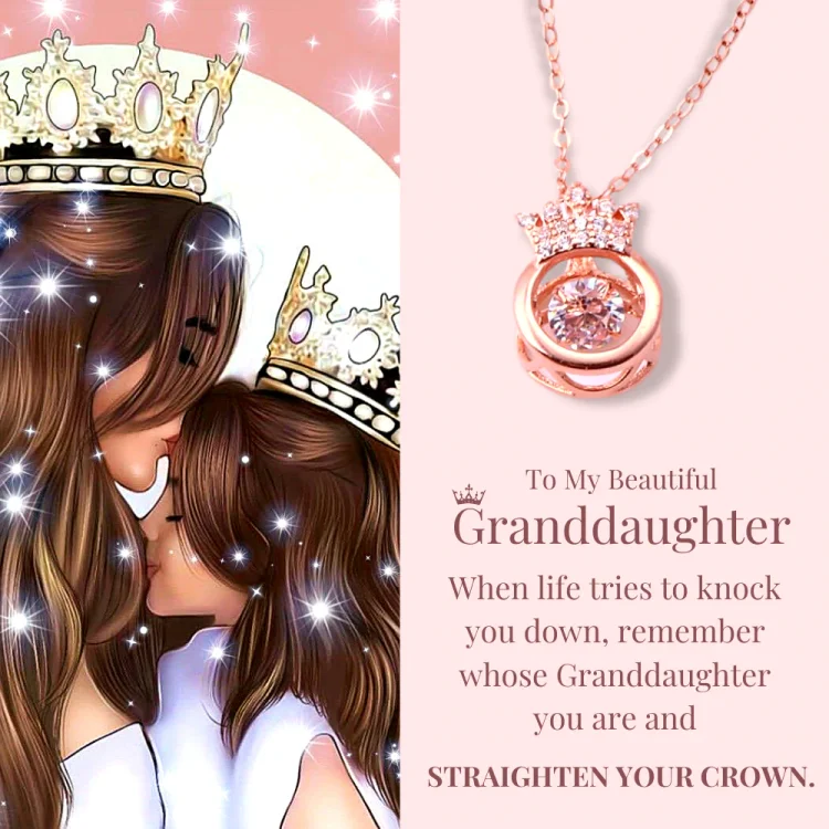 To My Beautiful Granddaughter Crown Necklace "I Will Always Be There for You"