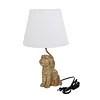 Dog Lamp with White Linen Shade Cute Room Decor White Dog Table Lamp 17.7inch for Living Room Unique Aesthetic Home Room Decor