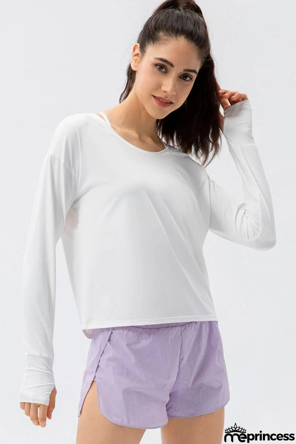 Breathable Round Neck Dropped Shoulder Top
