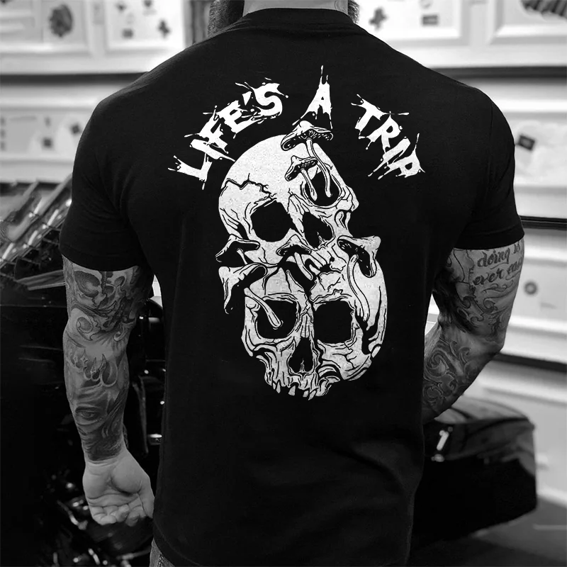 Livereid Life's A Trip Printed Skull Men's T-shirt - Livereid
