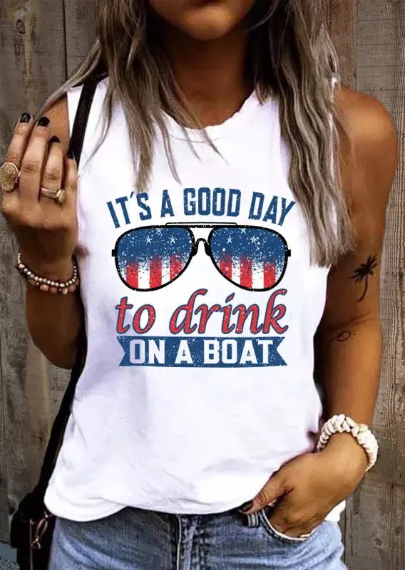 It's A Good Day To Drink On A Boat Print Women's Vest