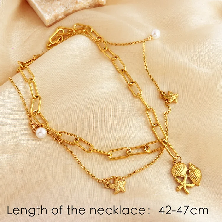 Double-layer Ocean Pendant Necklace