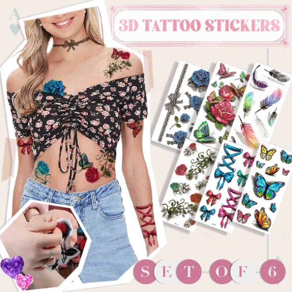 3D Tattoo Stickers (Set Of 6 Pcs)
