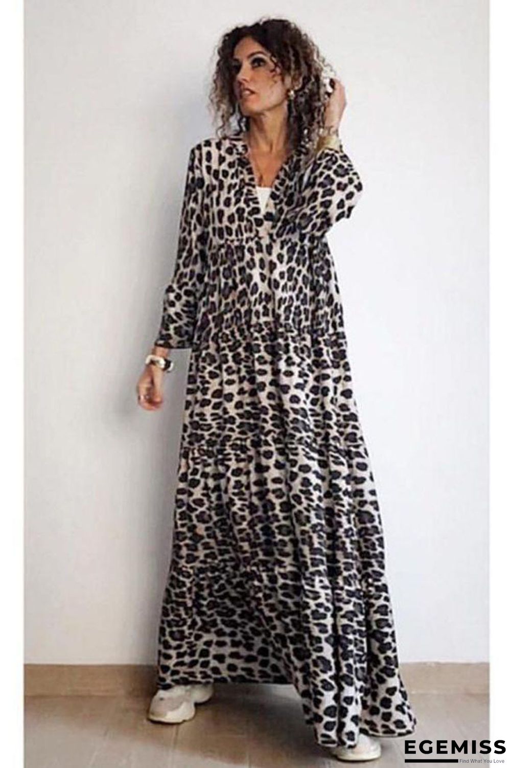 Leopard Print Dress Bohemian Style Dress | EGEMISS