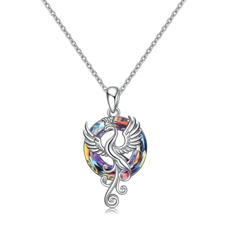 S925 From The Ashes I Rise Sterling Silver Crystal Phoenix Necklace