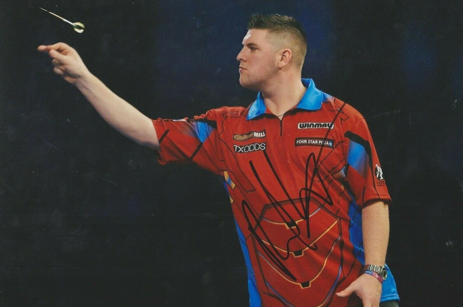 Daryl Gurney **HAND SIGNED** 8x12 Photo Poster painting ~ Darts ~ AUTOGRAPHED