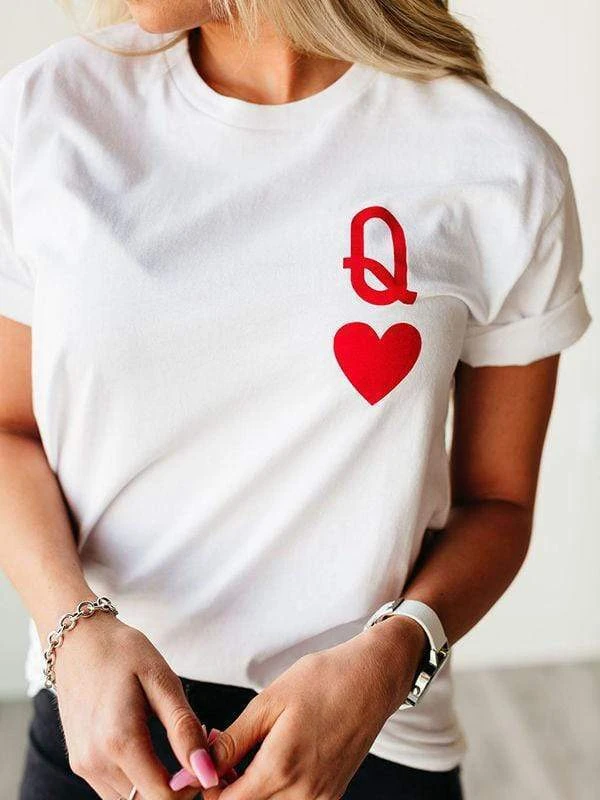 Queen Of Hearts Great White Tee