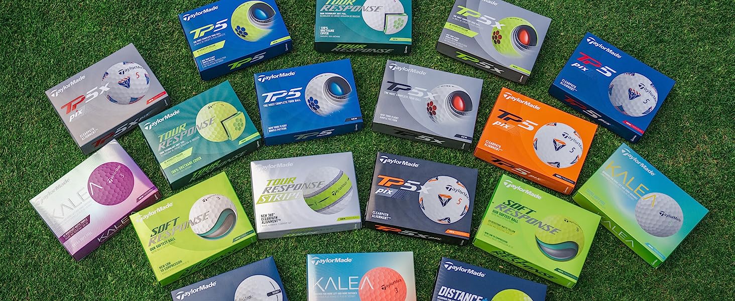 Line of golf balls