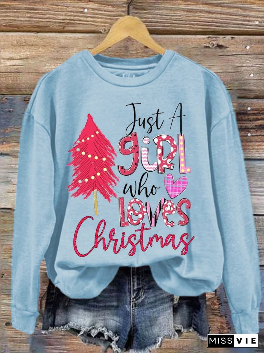 Women's Just A Girl Who Loves Christmas Sweatshirt