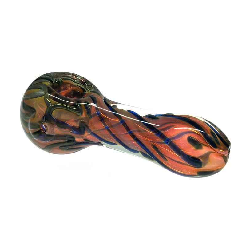 Colored grain drawing Spoon pipe With Black Spiral Stripe