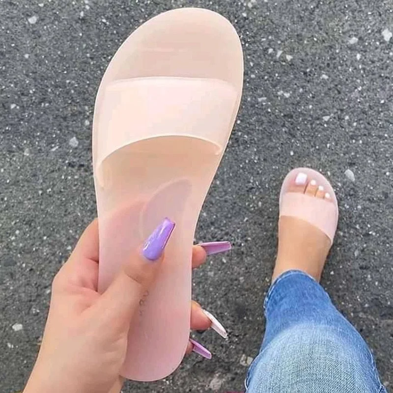 Summer Women Slippers Jelly Colorful Slides Transparent Candy Color Casual Ladies Bathroom Non Slip Beach Shoes Female 2020