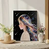 DIY Pearl Painting Long Hair Girl for Home Decor with Frame(30x40cm)