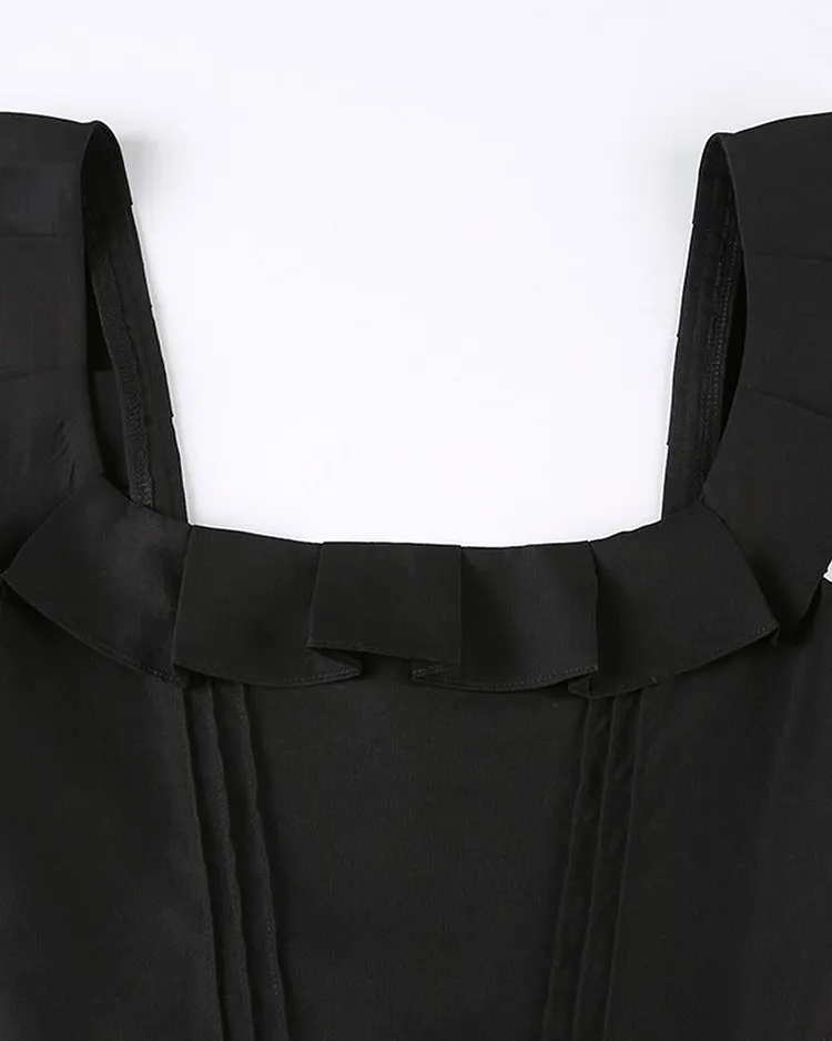 slim fit dress slacks Satin Keyhole Corset Fit and Flare Dress with Pockets main image 1