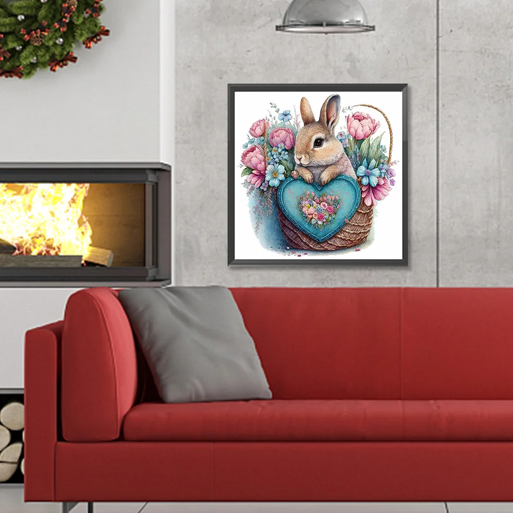 Diamond Painting - Full Round Drill - Flower Bush Rabbit(Canvas|30*30cm)