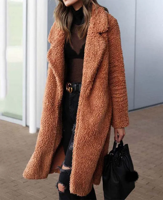 LADYSY Warm Lambswool Fashionable Fur Jacket 