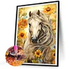 (40*60cm)Sunflower Horse - Round Partial AB Drill Diamond Painting