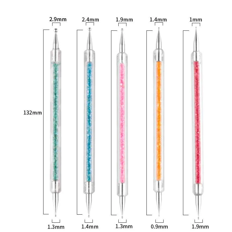 3/5/7/10PCS Multi-Styles Nail Wood Sticks Nail Dotting Pen Nail Brush Kits Nail Art Rhinestones Gems Picking Pen Nail Art Tools-Nail Inspo