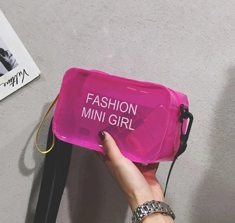 Women’s Small PVC Letter Sports Zipper Crossbody Bag