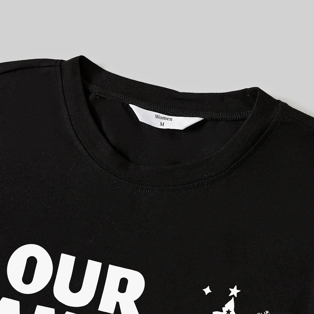 Christmas Tree & "Making Memories Together" 2024 Patterned Black Long Sleeve Top with Green and Black Plaid Family Matching Pajamas