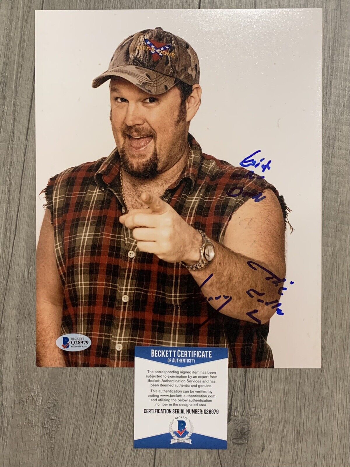 larry the cable guy signed autographed 8 x 10 Photo Poster painting beckett bas coa