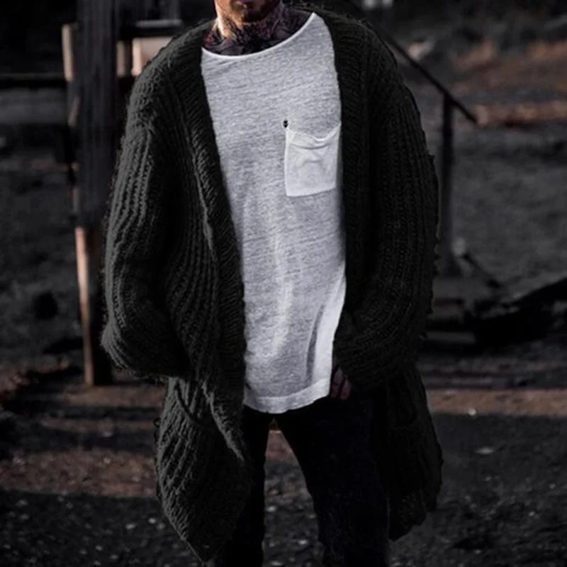 Sukestyle Men's Thick Needle Cardigan Sweater Jacket