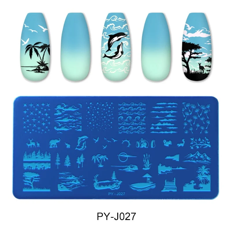 PICT YOU Nail Stamping Plates Nature Nail Art Image Plate Pictures Leaf Design Stencil Stainless Steel Nail Stamp Tools-Nail Inspo