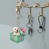 (US Local)6PCS  Gift Dogs DIY Diamond Painting Keychain Diamond Art Kits Keyrings