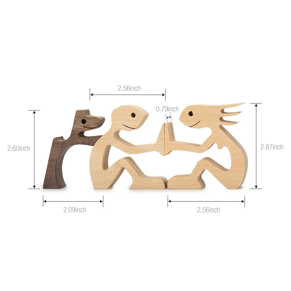 Adornos de madera Wooden Dog Craft Figurine Home Office Table Ornament Easter Decoration Love Dog Pet Lover Gifts oficina OEM 515-3