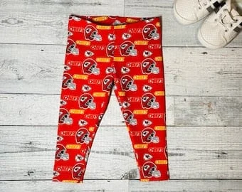 Pornhint Kansas City Chiefs Cotton Lycra Football Fan Baby/Infant/Toddler Pants/Leggings Gender Neutral